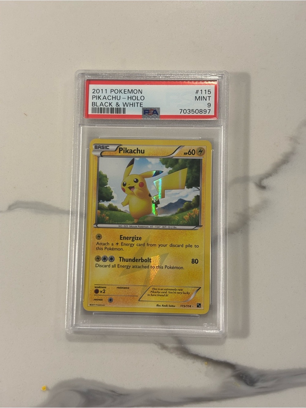 Pikachu Holo Black & White Graded Card - Yellow